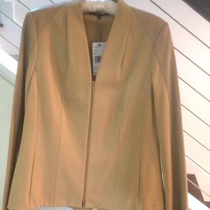 Lafayette 128 Leather Camel Jacket Blazer NWT 10
